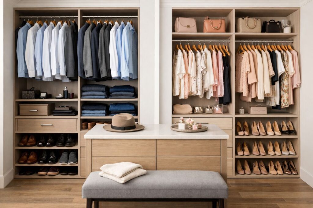 His and Hers Closet Ideas That Actually Feel Fair