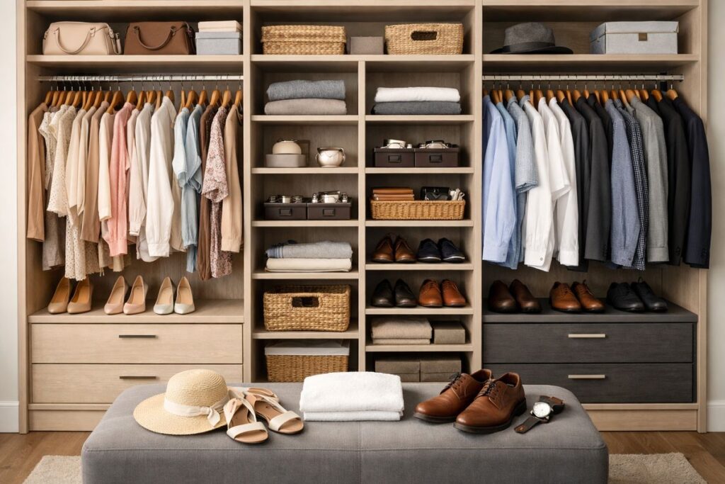Couples Closet Organization Ideas That End the Tug-of-War